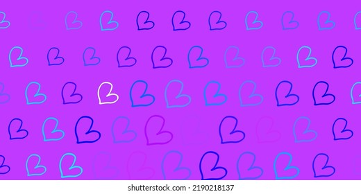 Light Blue, Red vector backdrop with sweet hearts. Colorful illustration with gradient feminism shapes. Best design to show the power of women.