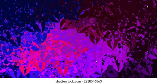 Azul claro, fondo vectorial rojo con triángulos, líneas. Ilustración abstracta inteligente con formas triangulares de estilo moderno. Patrón de fondo de pantalla.