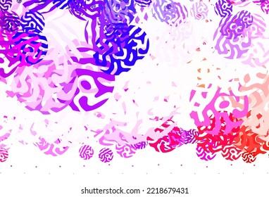 Light Blue, Red vector backdrop with memphis shapes. Decorative design in abstract style with random forms. Modern design for your business card.
