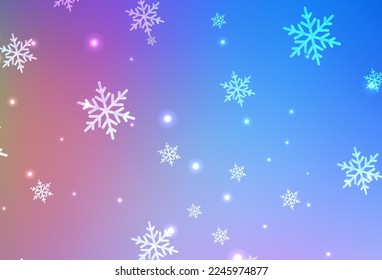 Light Blue, Red vector backdrop in holiday style. Colorful illustration with Christmas simbols and signs. Best design for a college poster, banner.