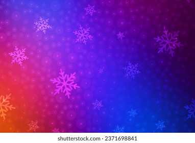 Light Blue, Red vector backdrop in holiday style. Shining illustration with Christmas balls, stars. Pattern for school, grammar websites.