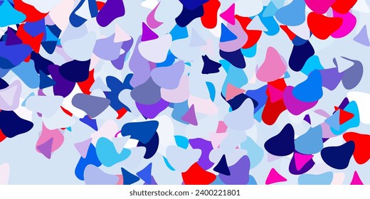 Light blue, red vector backdrop with chaotic shapes. Colorful abstract forms with gradient in simple style. Simple illustration for your web site.