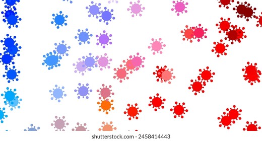 Light blue, red vector backdrop with virus symbols. Colorful abstract illustration with gradient medical shapes. Wallpaper for health protection.