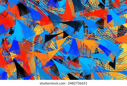 Light Blue, Red vector backdrop with memphis shapes.