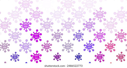 Light Blue, Red vector backdrop with virus symbols. Simple design in abstract style with infection forms. Wallpaper for health protection.