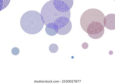 Azul claro, fundo vetorial vermelho com pontos. Bela ilustração colorida com círculos borrados no estilo da natureza. Design para cartaz, banner de sites.