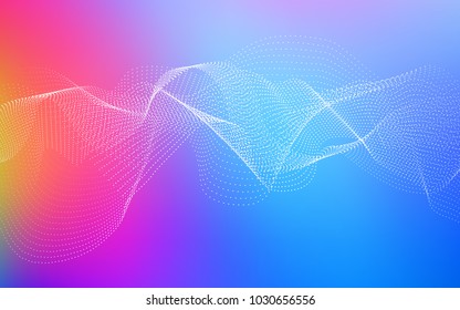 Light Blue, Red vector background with dots. Glitter abstract illustration with blurred drops of rain. New design for ad, poster, banner of your website.
