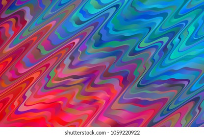 Light Blue, Red vector background with abstract lines. Colorful abstract illustration with gradient lines. Marble style for your business design.