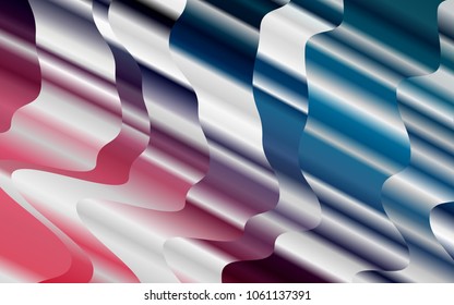 Light Blue, Red vector background with bent lines. Modern gradient abstract illustration with bandy lines. A completely new marble design for your business.