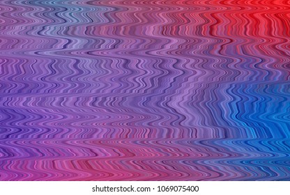 Light Blue, Red vector background with bent lines. Shining crooked illustration in marble style. The template for cell phone backgrounds.