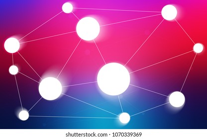 Light Blue, Red vector background with bubbles, lines. Illustration with set of colorful abstract circles and lines. Pattern can be used for futuristic ad, booklets.