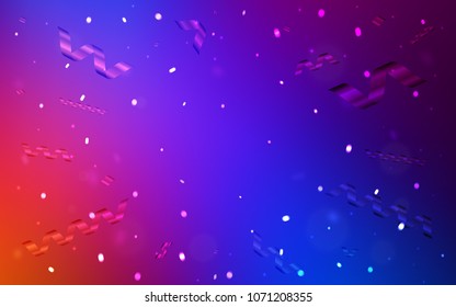 Light Blue, Red vector background with xmas confetti. Confetti on blurred abstract background with colorful gradient. Beautiful design for your business advert of anniversary.