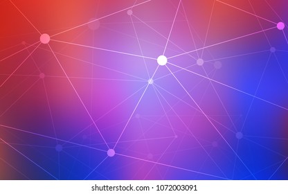 Light Blue, Red vector background with dots and lines. Illustration with set of colorful abstract circles and lines. Pattern can be used for futuristic ad, booklets.