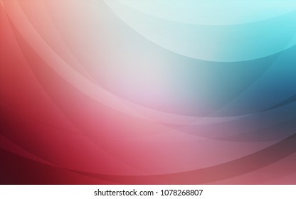 Light Blue, Red vector background with curved circles. Glitter abstract illustration with wry lines. A completely new template for your business design.