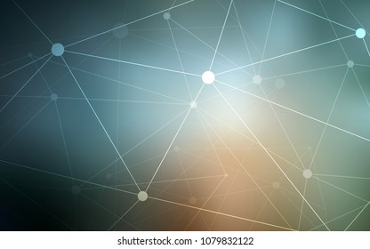 Light Blue, Red vector background with dots and lines. Modern abstract colorful illustration with spheres and lines. Beautiful design for your business advert.