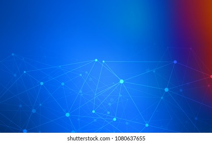 Light Blue, Red vector background with dots and lines. Illustration with set of colorful abstract circles and lines. New design for ad, poster, banner of your website.