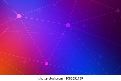 Light Blue, Red vector background with bubbles, lines. Modern abstract colorful illustration with spheres and lines. New design for ad, poster, banner of your website.