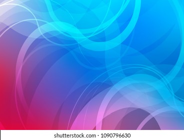 Light Blue, Red vector background with bent ribbons. Shining illustration, which consist of blurred lines, circles. A new texture for your  ad, booklets, leaflets.