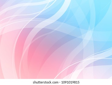 Light Blue, Red vector background with bent ribbons. A sample with blurred bubble shapes. A completely new template for your business design.