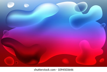 Light Blue, Red vector background with lava shapes. A vague circumflex abstract illustration with gradient. Memphis design for your web site.