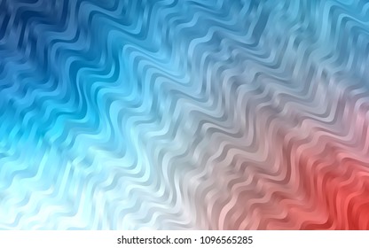 Light Blue, Red vector background with curved circles. A vague circumflex abstract illustration with gradient. Brand-new design for your ads, poster, banner.