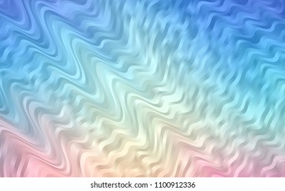 Light Blue, Red vector background with bent ribbons. A vague circumflex abstract illustration with gradient. A completely new marble design for your business.
