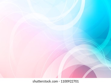 Light Blue, Red vector background with abstract lines. A sample with blurred bubble shapes. Marble design for your web site.