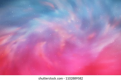 Light Blue, Red vector background with galaxy stars. Shining illustration with sky stars on abstract template. Pattern for futuristic ad, booklets.