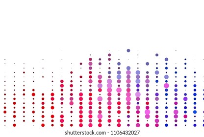 Light Blue, Red vector  background with dots. Abstract illustration with colored bubbles in nature style. Pattern can be used as texture of water, rain drops.