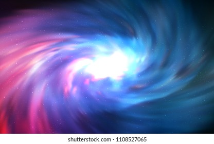 Light Blue, Red vector background with galaxy stars. Blurred decorative design in simple style with galaxy stars. Smart design for your business advert.