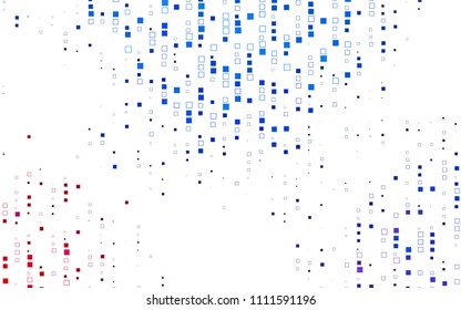 Light Blue, Red vector background of rectangles and squares. Style quilt and blanket. Geometrical rectangular pattern. Repeating pattern with rectangle shapes.