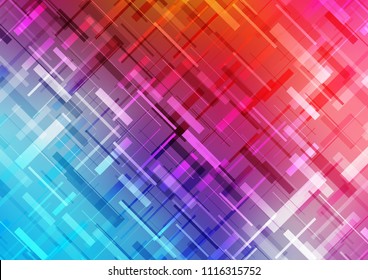 Light Blue, Red vector background with straight lines. Lines on blurred abstract background with gradient. The pattern can be used for busines ad, booklets, leaflets