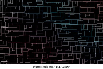 Light Blue, Red vector background of rectangles and squares. Style quilt and blanket. Geometrical rectangular pattern. Repeating pattern with rectangle shapes.