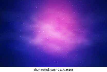 Light Blue, Red vector background with galaxy stars. Blurred decorative design in simple style with galaxy stars. Smart design for your business advert.