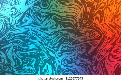 Light Blue, Red vector background with bent lines. Geometric illustration in marble style with gradient.  The template for cell phone backgrounds.