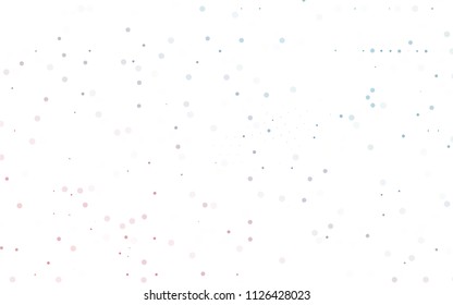 Light Blue, Red vector  background with dots. Illustration with set of shining colorful abstract circles. New design for ad, poster, banner of your website.