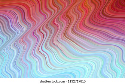 Light Blue, Red vector background with lava shapes. Modern gradient abstract illustration with bandy lines. A new texture for your  ad, booklets, leaflets.