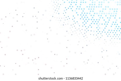 Light Blue, Red vector  background with dots. Illustration with set of shining colorful abstract circles. The pattern can be used for aqua ad, booklets.