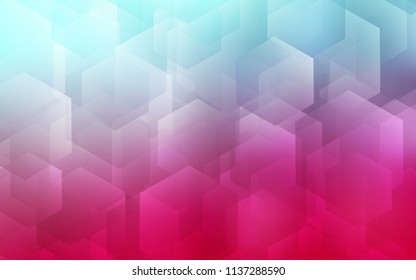 Light Blue, Red vector background with hexagons. Design in abstract style with hexagons. Pattern for ads, leaflets.