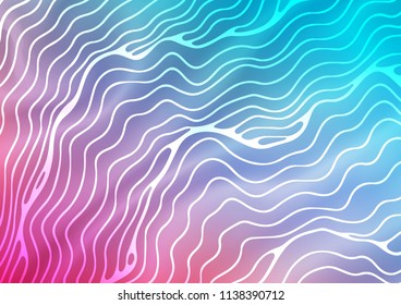 Light Blue, Red vector background with abstract lines. Shining crooked illustration in marble style. Textured wave pattern for backgrounds.