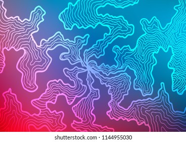Light Blue, Red vector background with bent ribbons. A completely new color illustration in marble style. Pattern for your business design.