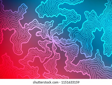 Light Blue, Red vector background with liquid shapes. Shining crooked illustration in marble style. The best blurred design for your business.