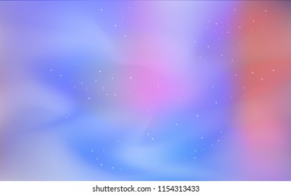 Light Blue, Red vector background with galaxy stars. Glitter abstract illustration with colorful cosmic stars. Template for cosmic backgrounds.