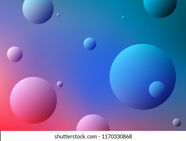 Light Blue, Red vector background with bubbles. Abstract illustration with colored bubbles in nature style. Pattern can be used as texture of water, rain drops.
