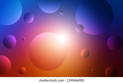 Light Blue, Red vector background with bubbles. Glitter abstract illustration with blurred drops of rain. New design for ad, poster, banner of your website.