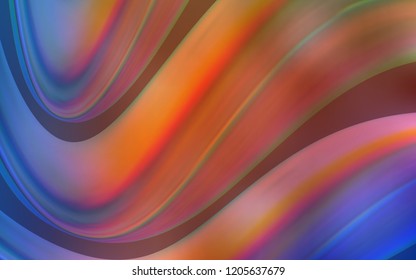 Light Blue, Red vector background with bent ribbons. Creative illustration in halftone marble style with gradient. Pattern for your business design.