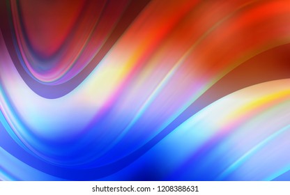 Light Blue, Red vector background with lava shapes. Glitter abstract illustration with wry lines. A completely new template for your business design.