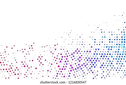 Light Blue, Red vector background with triangles. Illustration with set of colorful triangles. Pattern for commercials.