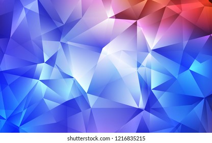 Light Blue, Red vector background with triangles. Decorative design in abstract style with triangles. Smart design for your business advert.