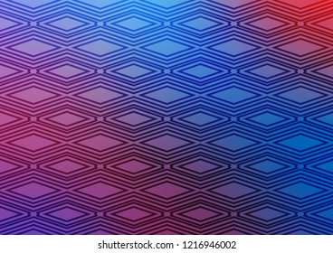 Light Blue, Red vector background with lines, rhombuses. Modern geometric abstract illustration with lines, squares. Pattern for websites, landing pages.